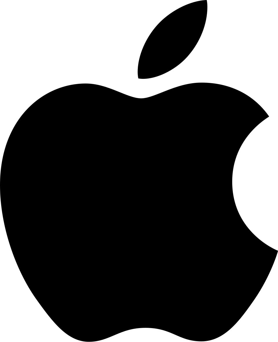 Apple chrome/Aqua logo treatment 2001 — metallic gradient apple used during OS X era